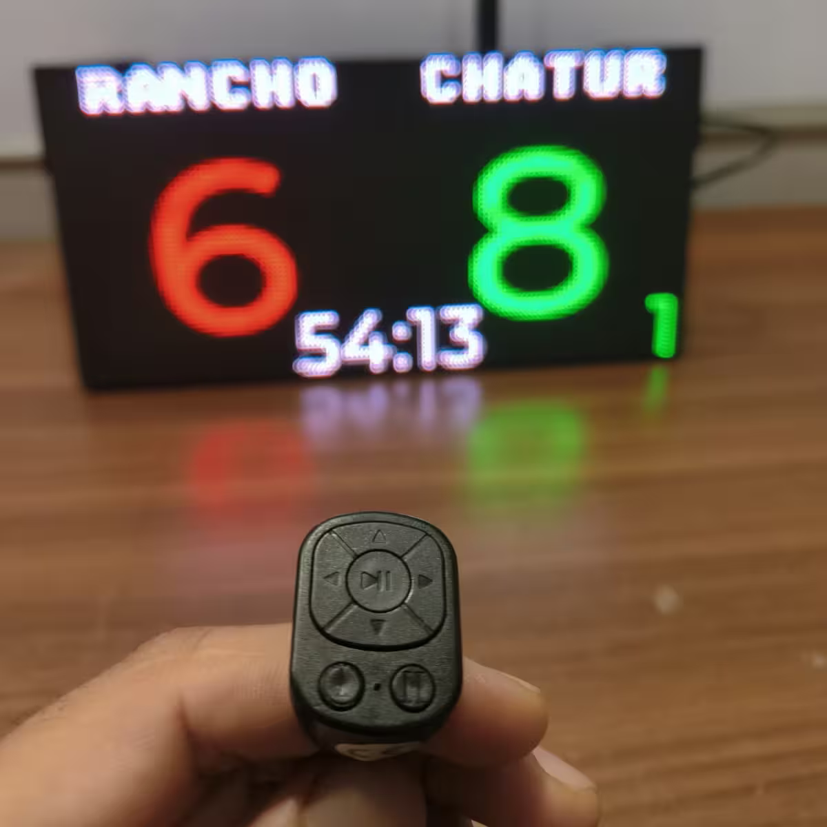 Wireless ring remote updating score on court